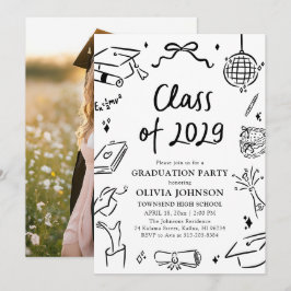 Convites Festa de Formatura da Turma de 2029 Desenhada à Mã