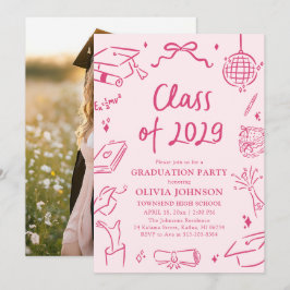 Convites Festa de Formatura da Turma de 2029 Desenhada à Mã