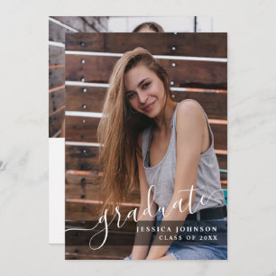 Convites Festa de formatura de 2 FOTOGRAFIAS Simples Modern