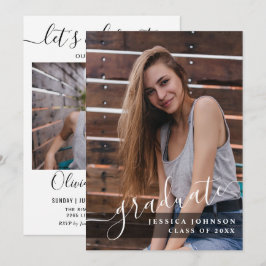 Convites Festa de formatura de 2 FOTOGRAFIAS Simples Modern