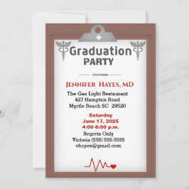 Convites Festa de formatura de Área de Transferência Marrom