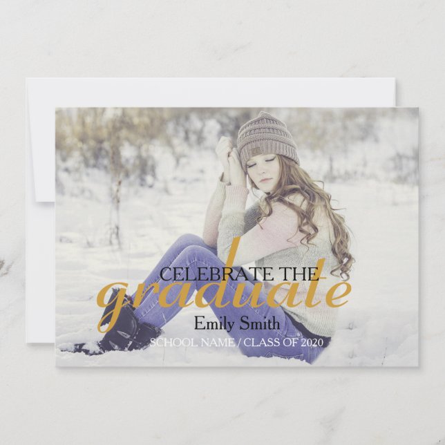 Convites Festa de formatura de Celebração da Caligrafia Mod (Frente)