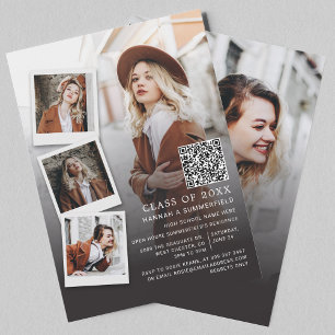 Convites Festa de formatura de Código QR Multifoto do Forma