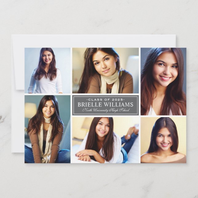 Convites Festa de formatura de Colagem de Fotografias de Ca (Frente)