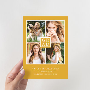 Convites Festa de formatura de Colagem de Fotos Amarela Pro