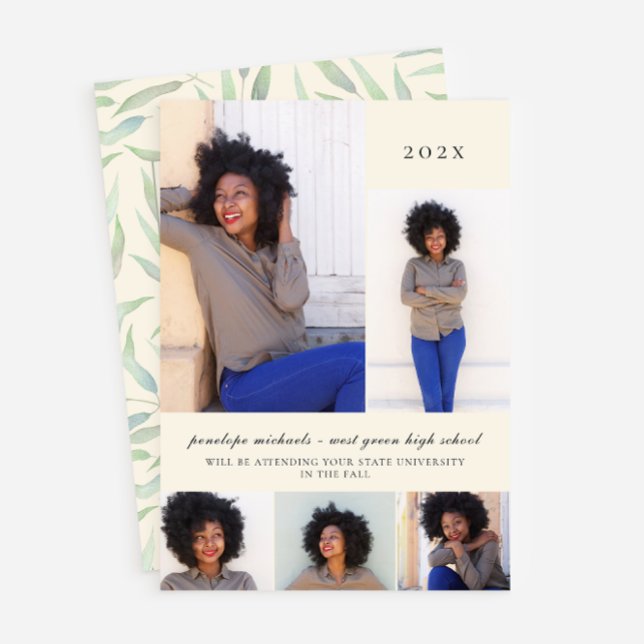 Convites Festa de formatura de Colagem de Fotos Botânica Si (Criador carregado)