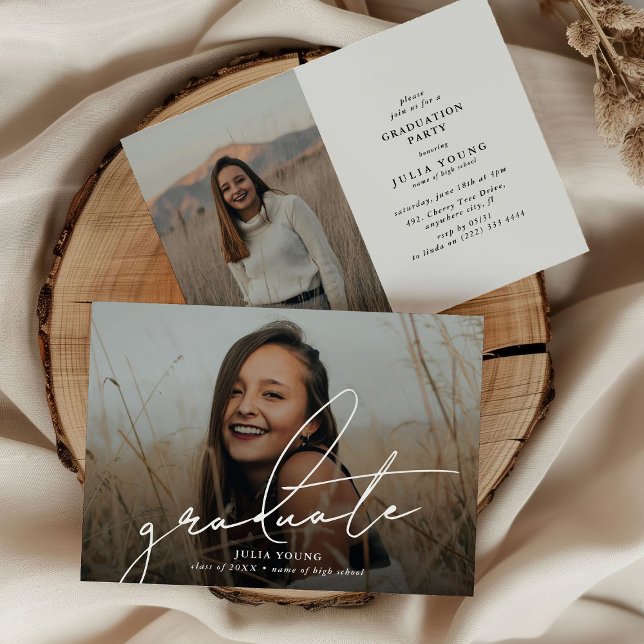 Convites Festa de formatura de Colagem de Fotos do formando (Criador carregado)