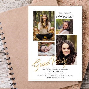 Convites Festa de formatura de Colagem de Fotos do Orçament