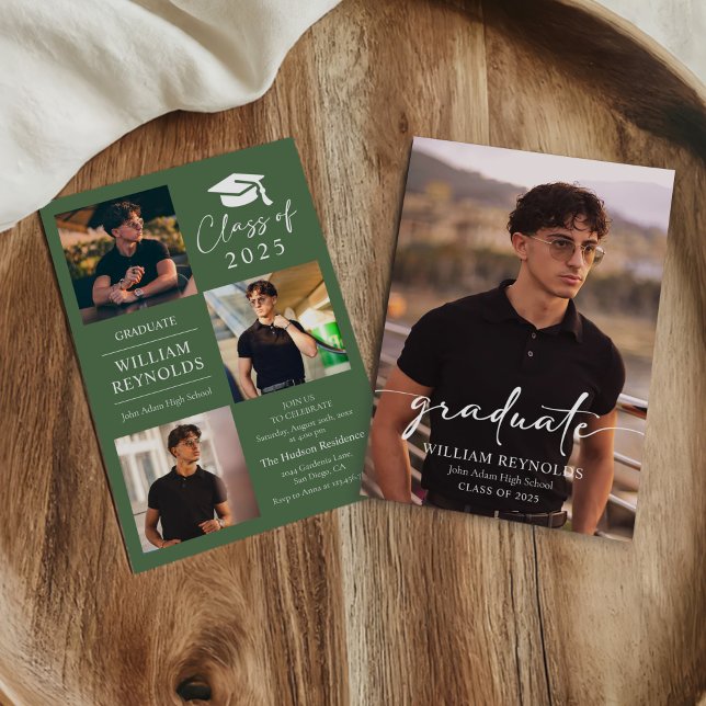 Convites Festa de formatura de Colagem de Fotos do Script M (Criador carregado)