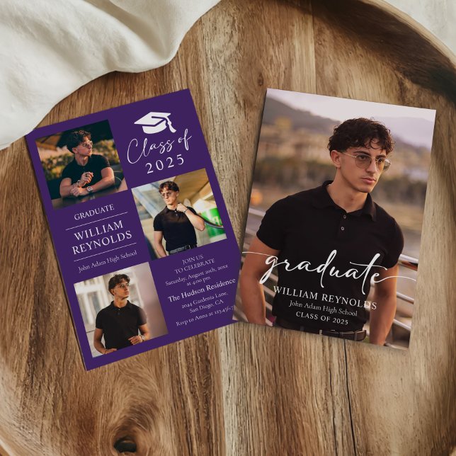 Convites Festa de formatura de Colagem de Fotos do Script M (Criador carregado)