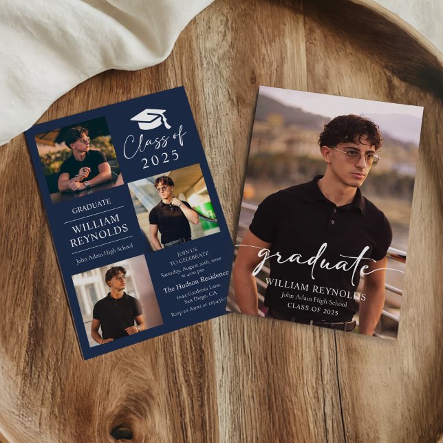 Convites Festa de formatura de Colagem de Fotos do Script M (Criador carregado)