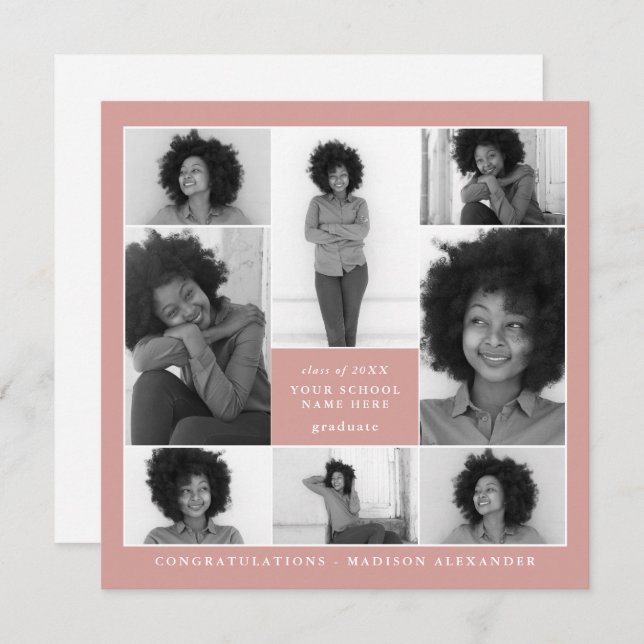 Convites Festa de formatura de Colagem de Fotos do Trendy C (Frente/Verso)