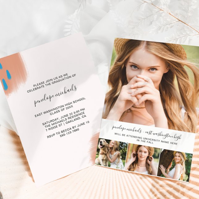 Convites Festa de formatura de Colagem de Fotos e Plashes d (Criador carregado)