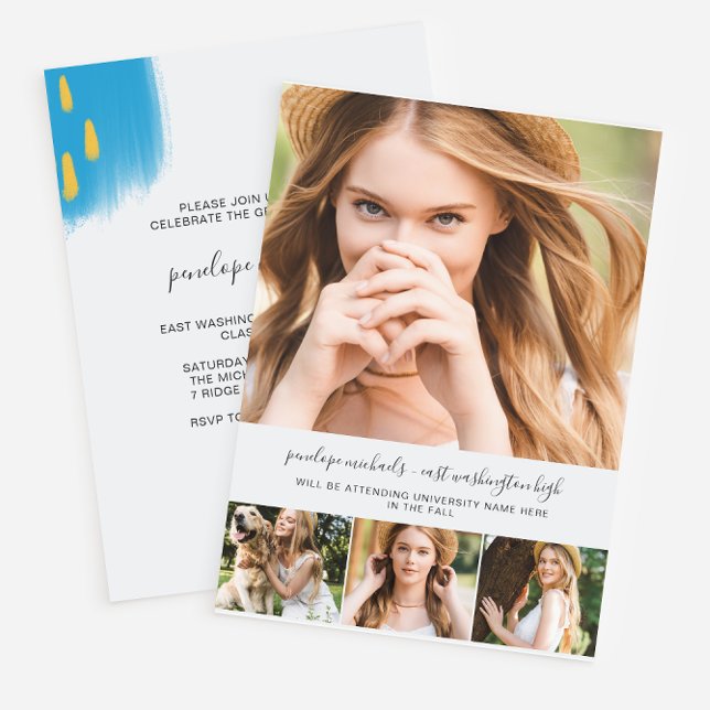 Convites Festa de formatura de Colagem de Fotos e Plashes d (Criador carregado)