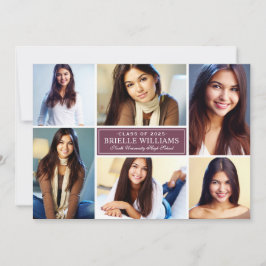 Convites Festa de formatura de Colagem de Fotos Elegante Bu