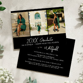 Convites Festa de formatura de Colagem de Fotos Minimalista