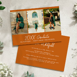 Convites Festa de formatura de Colagem de Fotos Minimalista