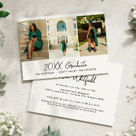 Convites Festa de formatura de Colagem de Fotos Minimalista
