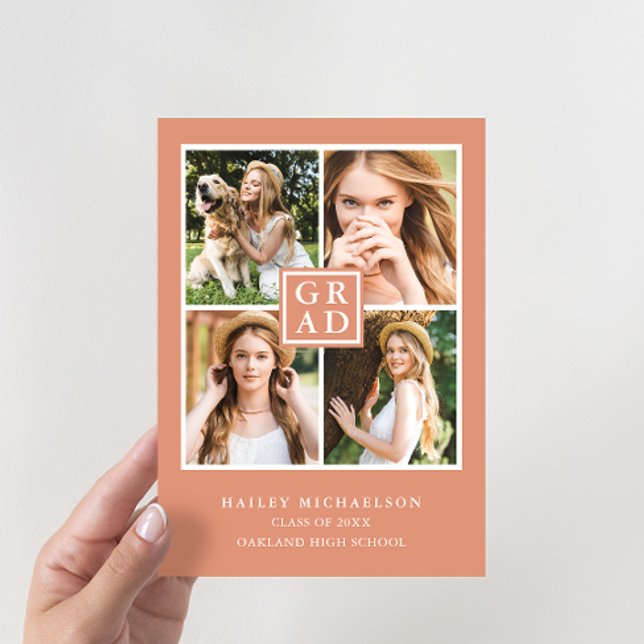 Convites Festa de formatura de Colagem de Fotos Terrenas Mo (Criador carregado)