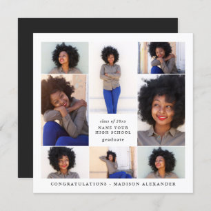 Convites Festa de formatura de Colagem de Fotos Trendy