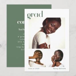 Convites Festa de formatura de Colagem de Três Fotografias 