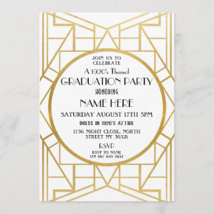 Convites Festa de formatura de Deco da Arte 1920 Gatsby Dou