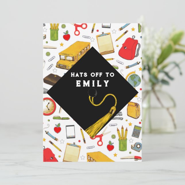 Convites Festa de formatura de Educação de Professores (Em pé/Frente)