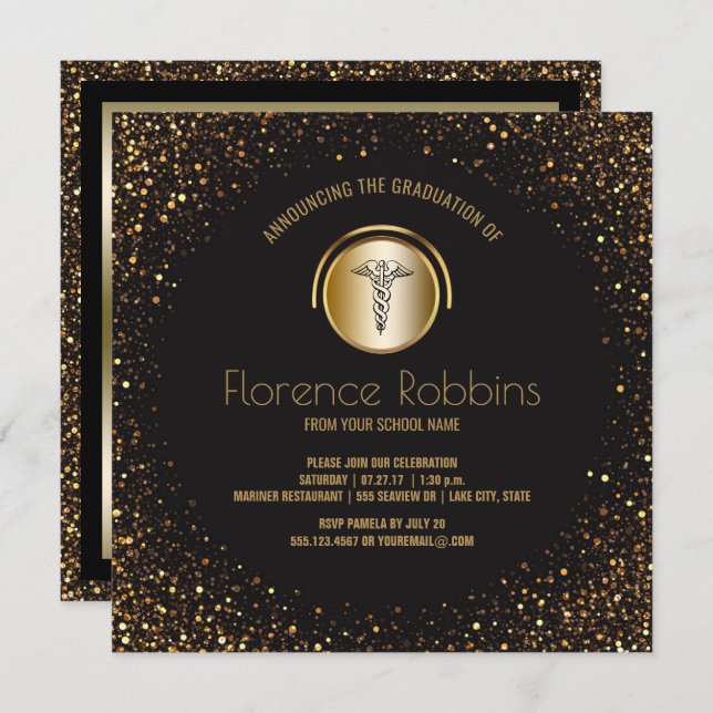 Convites Festa de formatura de enfermagem | Cerimônia de Pi (Frente/Verso)