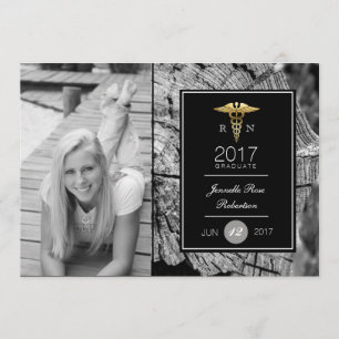 Convites Festa de formatura de Enfermagem Dourada Chic   An