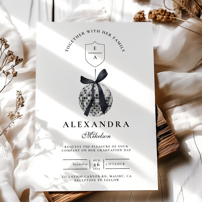 Convites Festa de formatura de esfera de Disco do Arco Pret (Criador carregado)