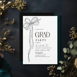 Convites Festa de formatura de fita Arco preto coquette Vin