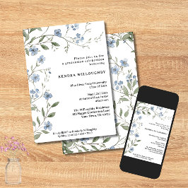 Convites Festa de formatura de Flores Azuis