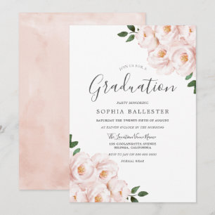 Convites Festa de formatura de Flores Elegantes Modernas