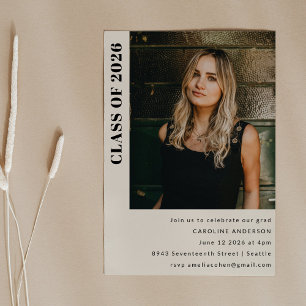 Convites Festa de formatura de Foto Cream Classe Moderna 20