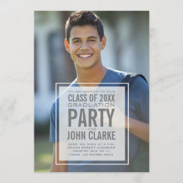 Convites Festa de formatura de Foto Masculina Moderna Overl