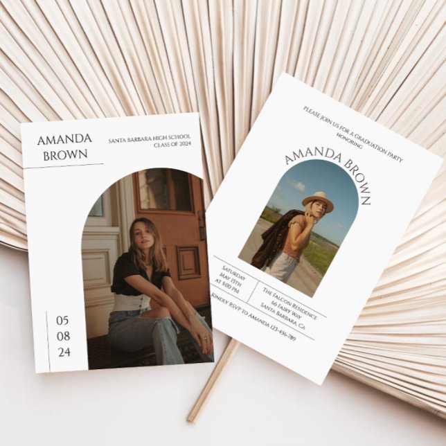 Convites Festa de formatura de Foto Mínima Moderna (Criador carregado)