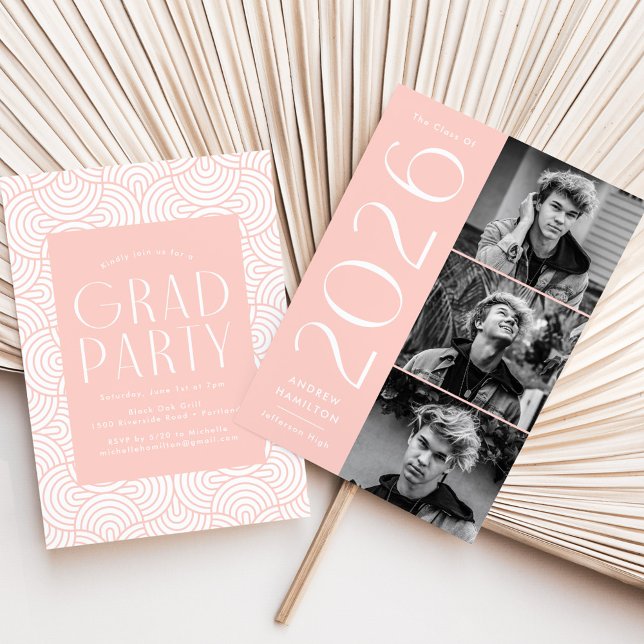 Convites Festa de formatura de Foto Moderno 2025 Blush 3 (Criador carregado)