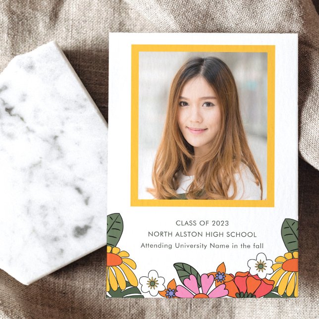 Convites Festa de formatura de Fotografia do Flor Retro Gro (Criador carregado)