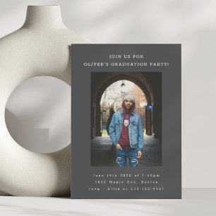 Convites Festa de formatura de Fotografia Moderna Preta Sim