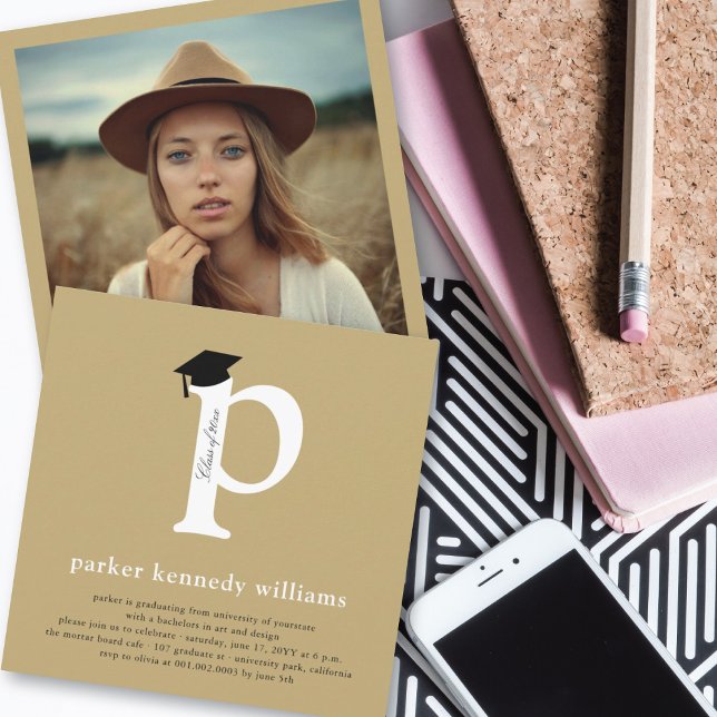 Convites Festa de formatura de Fotografia P do Alfabeto Mon (Criador carregado)