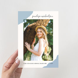 Convites Festa de formatura de Fotografias Azul Simples