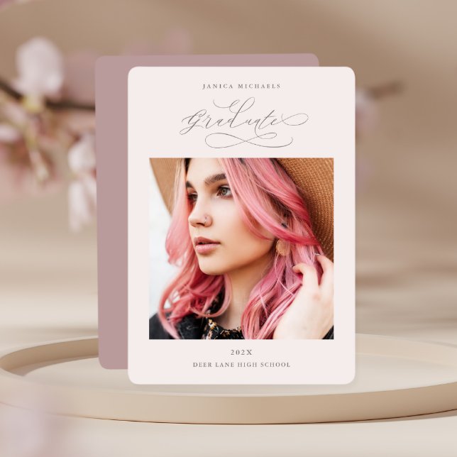 Convites Festa de formatura de Fotografias bonito Dusty Ros (Criador carregado)