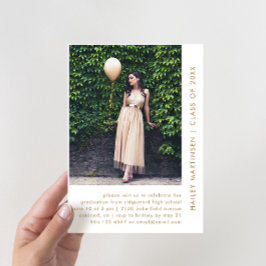 Convites Festa de formatura de Fotografias Branca e Dourada