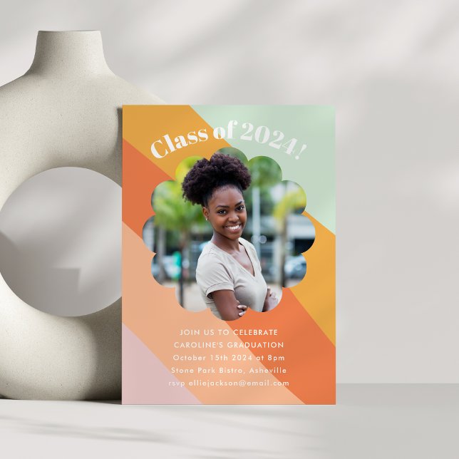 Convites Festa de formatura de Fotografias com Faixa Laranj (Criador carregado)