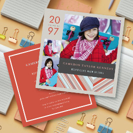 Convites Festa de formatura de Fotografias com Pinos Vermel