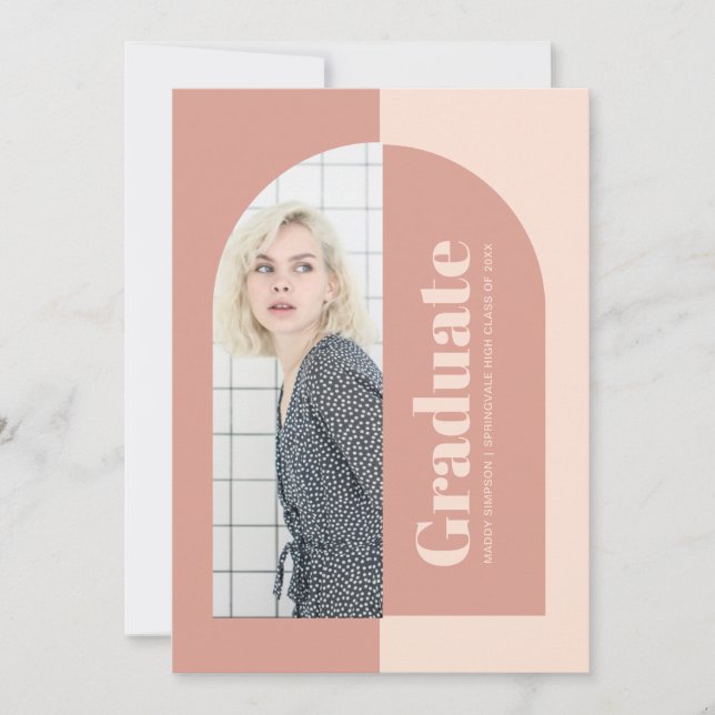 Convites Festa de formatura de Fotografias de Arco Rosa Man (Frente)