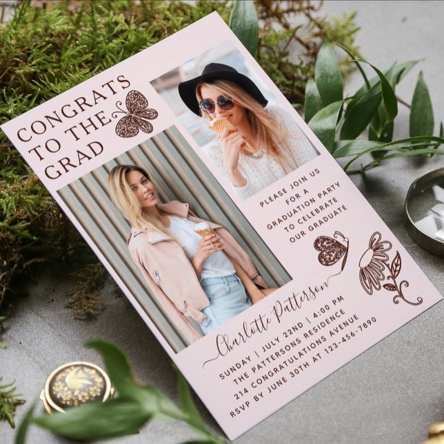 Convites Festa de formatura de Fotografias de Borboleta Mar (Criador carregado)