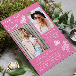 Convites Festa de formatura de Fotografias de Borboleta Ros