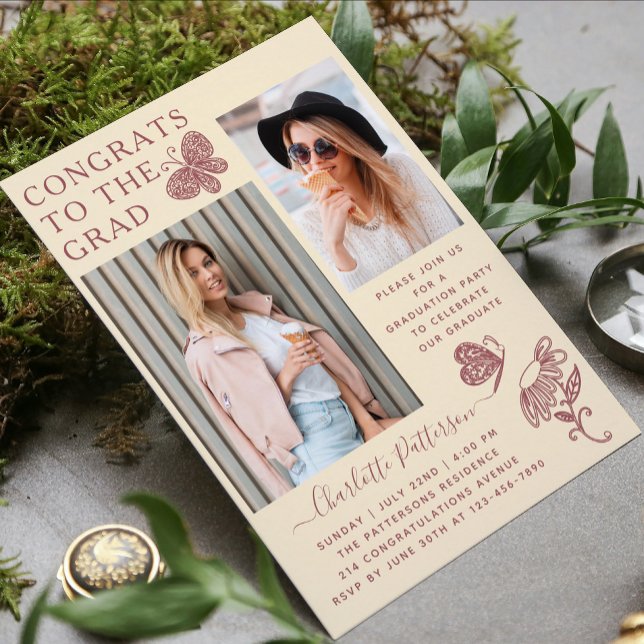 Convites Festa de formatura de Fotografias de Borboleta Ros (Criador carregado)