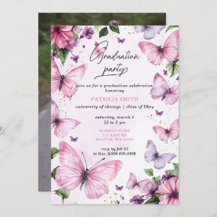 Convites Festa de formatura de Fotografias de Borboletas Pú